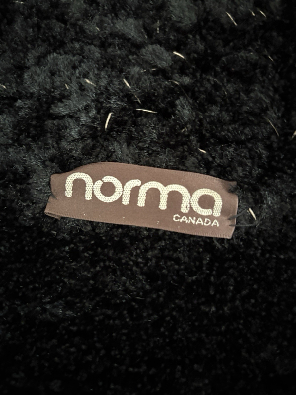 Vintage NORMA Canada Zip Sweater Heavy Woven Boucle Jacket MED RARE 80s