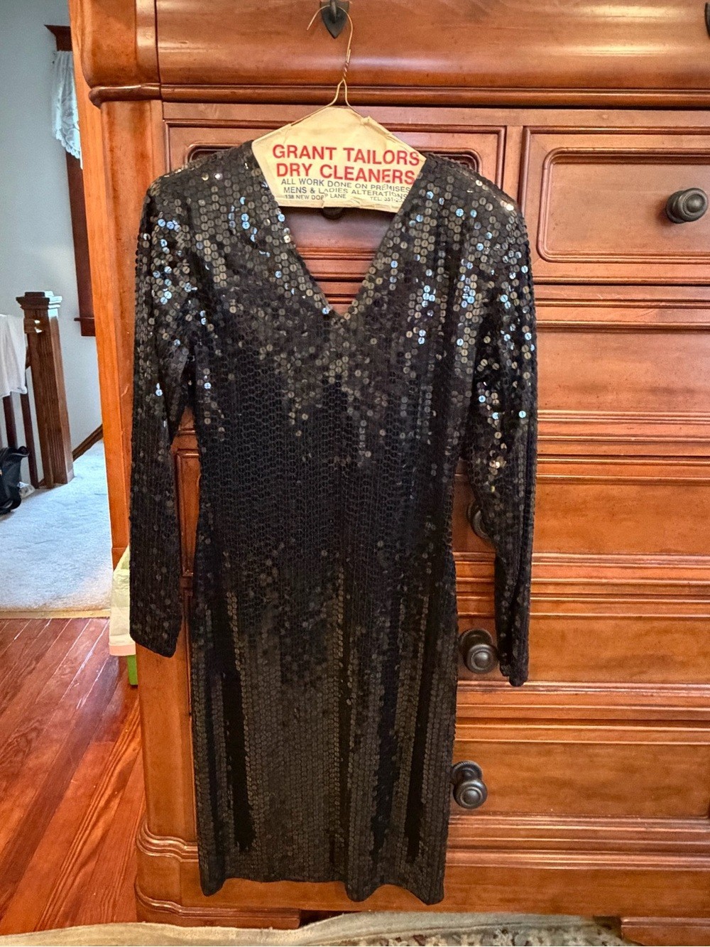 Vintage SHOMAX Originals Black Sequin Cocktail Party Dress