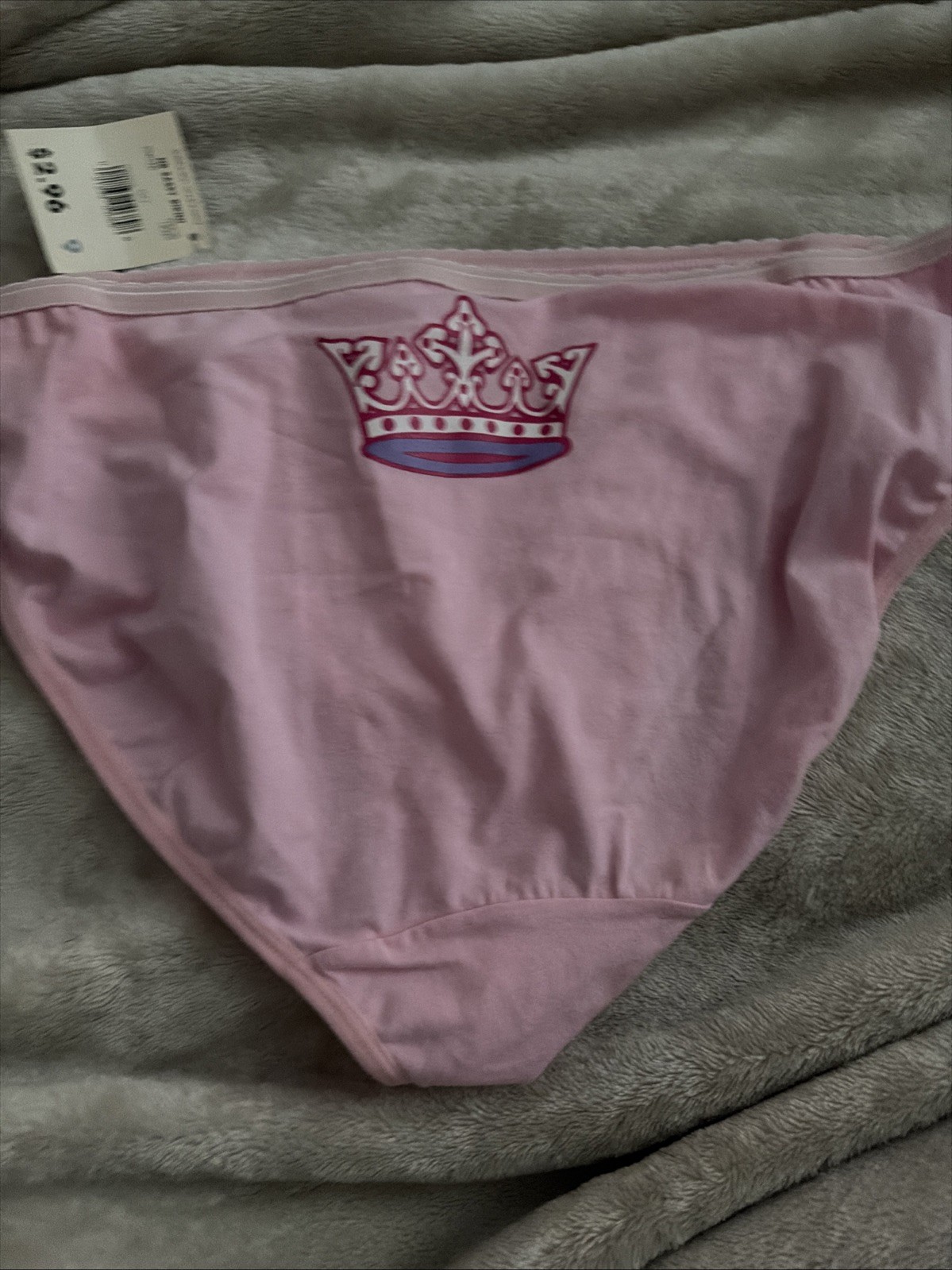 Vtg Y2K Panties No Boundaries Cotton Spandex Bikini Pink Princess Print NWT 9