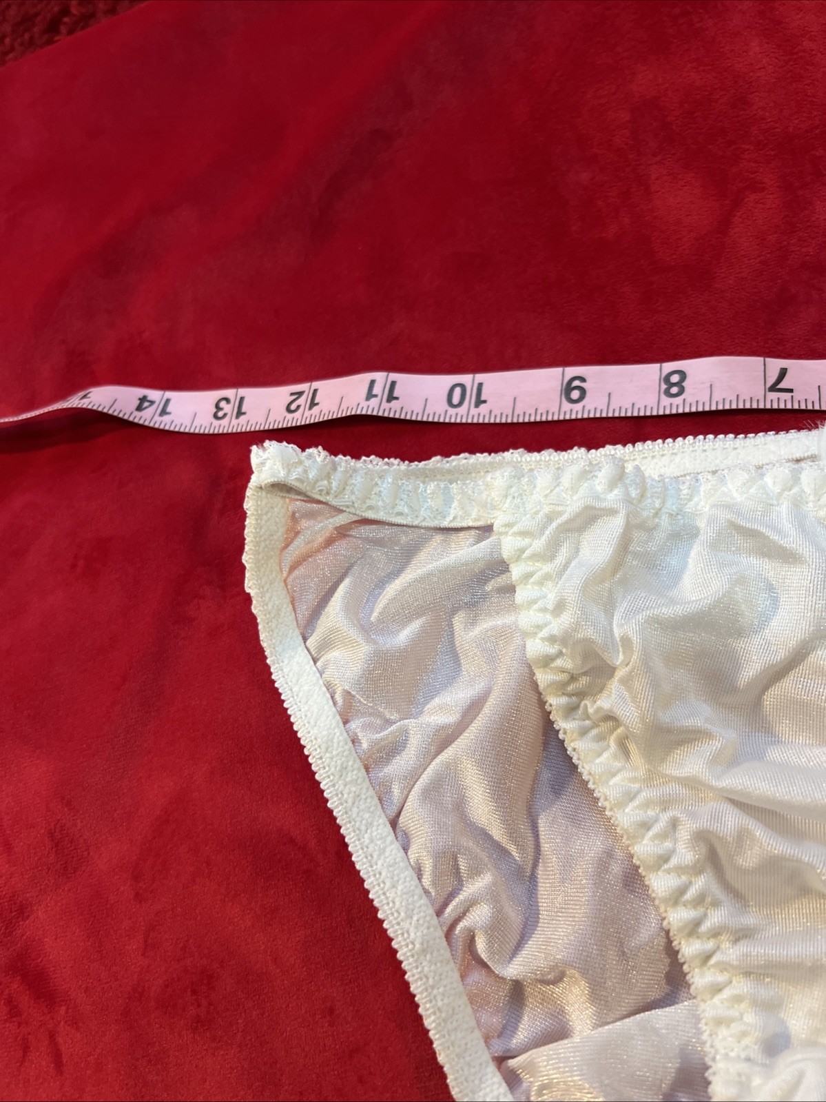 Vtg Escante String Bikini Panties Medium Nylon Sissy White Mexico 1990’s Large