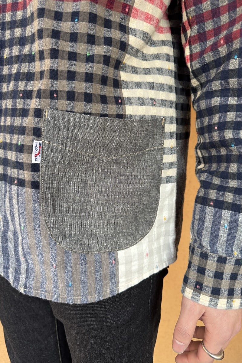 BlueTrick Round-Hem Shirt, Panel Check (Men’s)