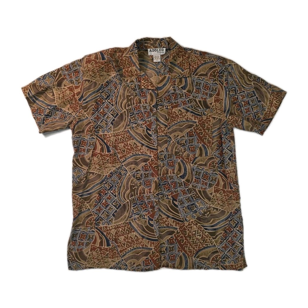 Vintage Adolfo 100% Silk Button Up Blouse – Size M