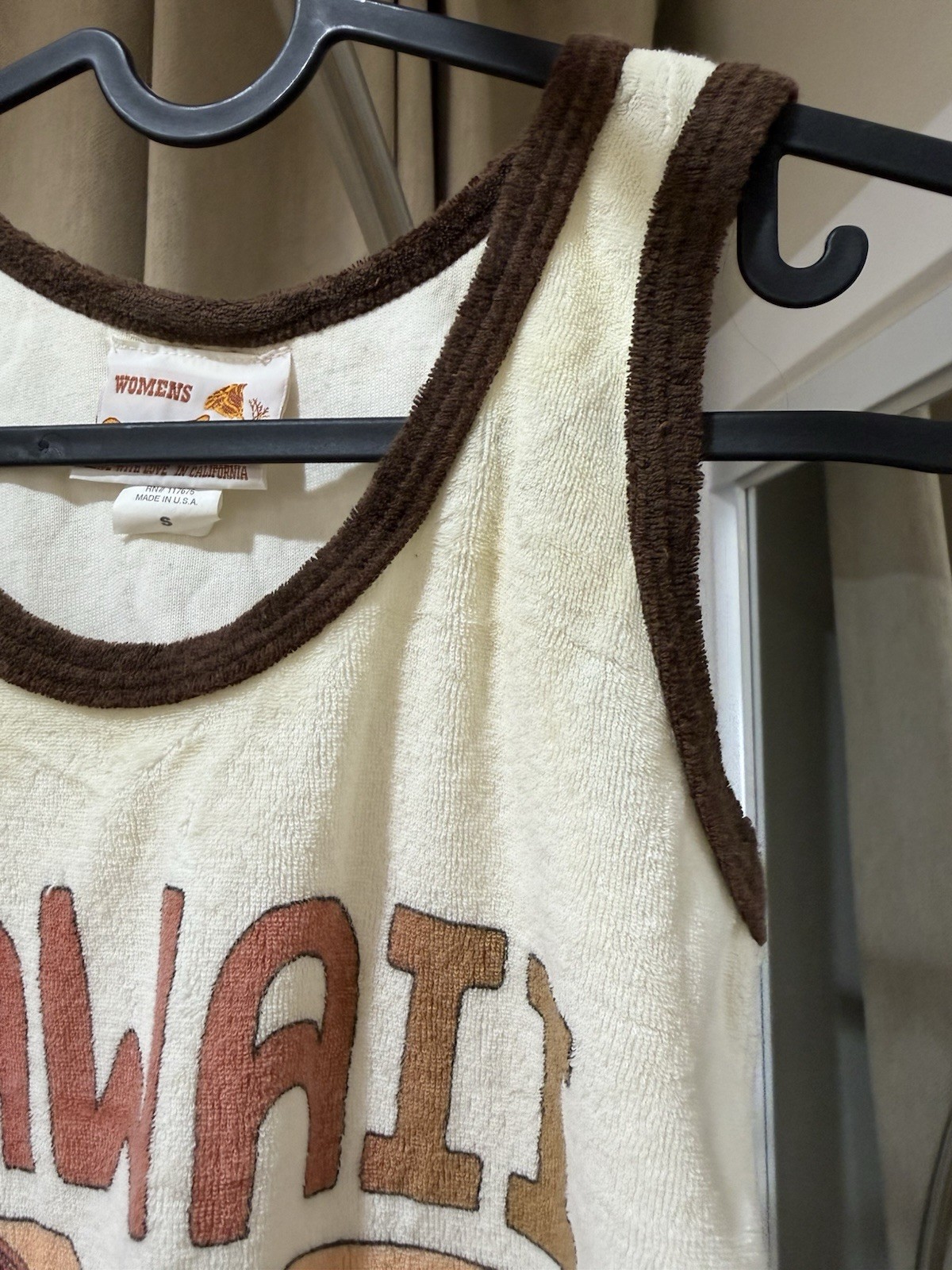Vintage Hawaii 83 Women’s Terry Cloth Tank Top Size Small Made USA