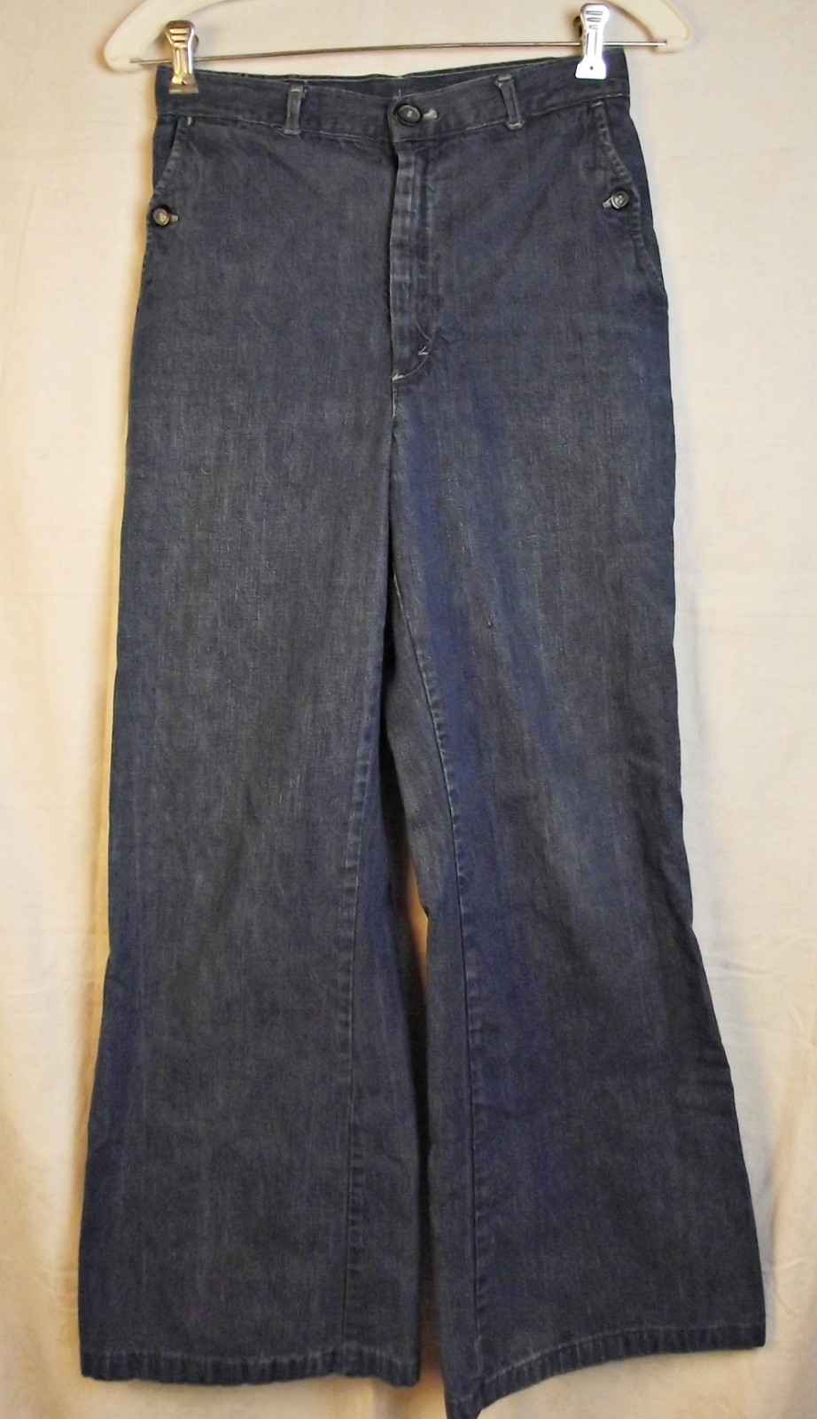 AUTHENTIC LANDLUBBER Vintage 1970s Jeans High Waisted Bell Bottoms 28W USA