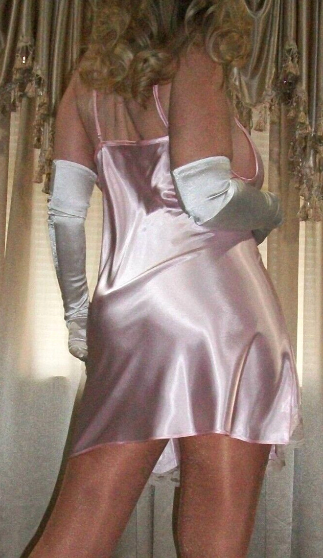 Vtg Fair Pink Satin Lace Full Dress Slip 42