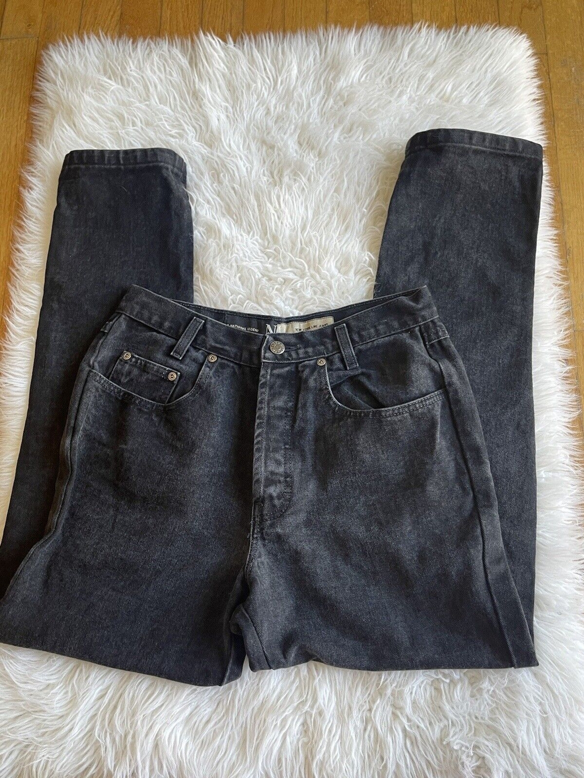 VTG New York Line Jeans 29” Waist 90s Tapered Leg High Waist 100% Cotton Denim