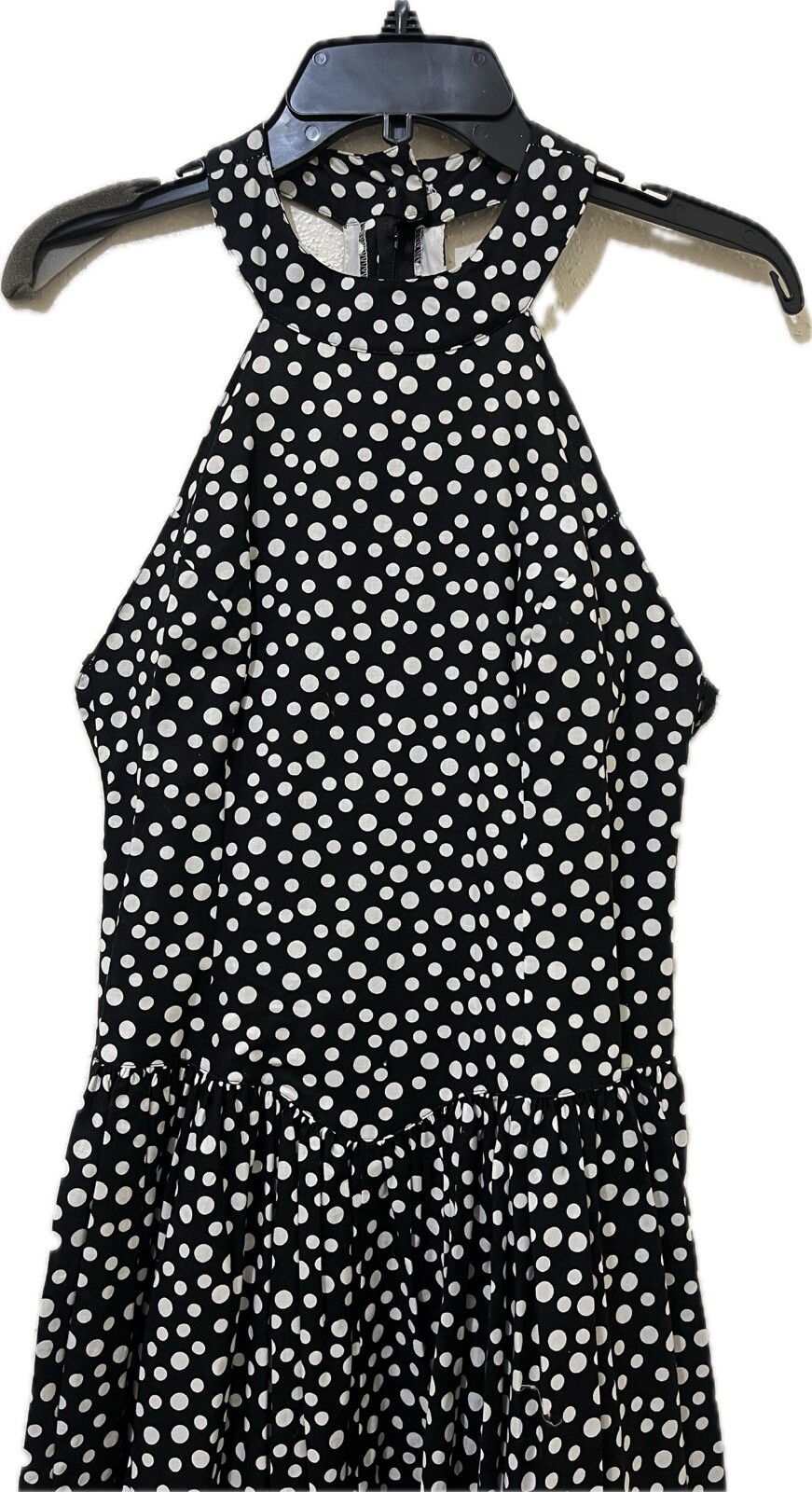 Vtg 80s Geary Roark Kamisato Dress Women 4 Black Polka Dot Pinup Rockabilly Maxi