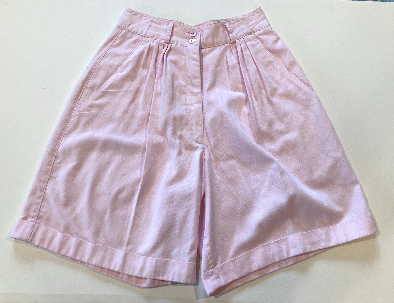 Vintage 1980s 1990s pink cotton high waist mom shorts sz 4