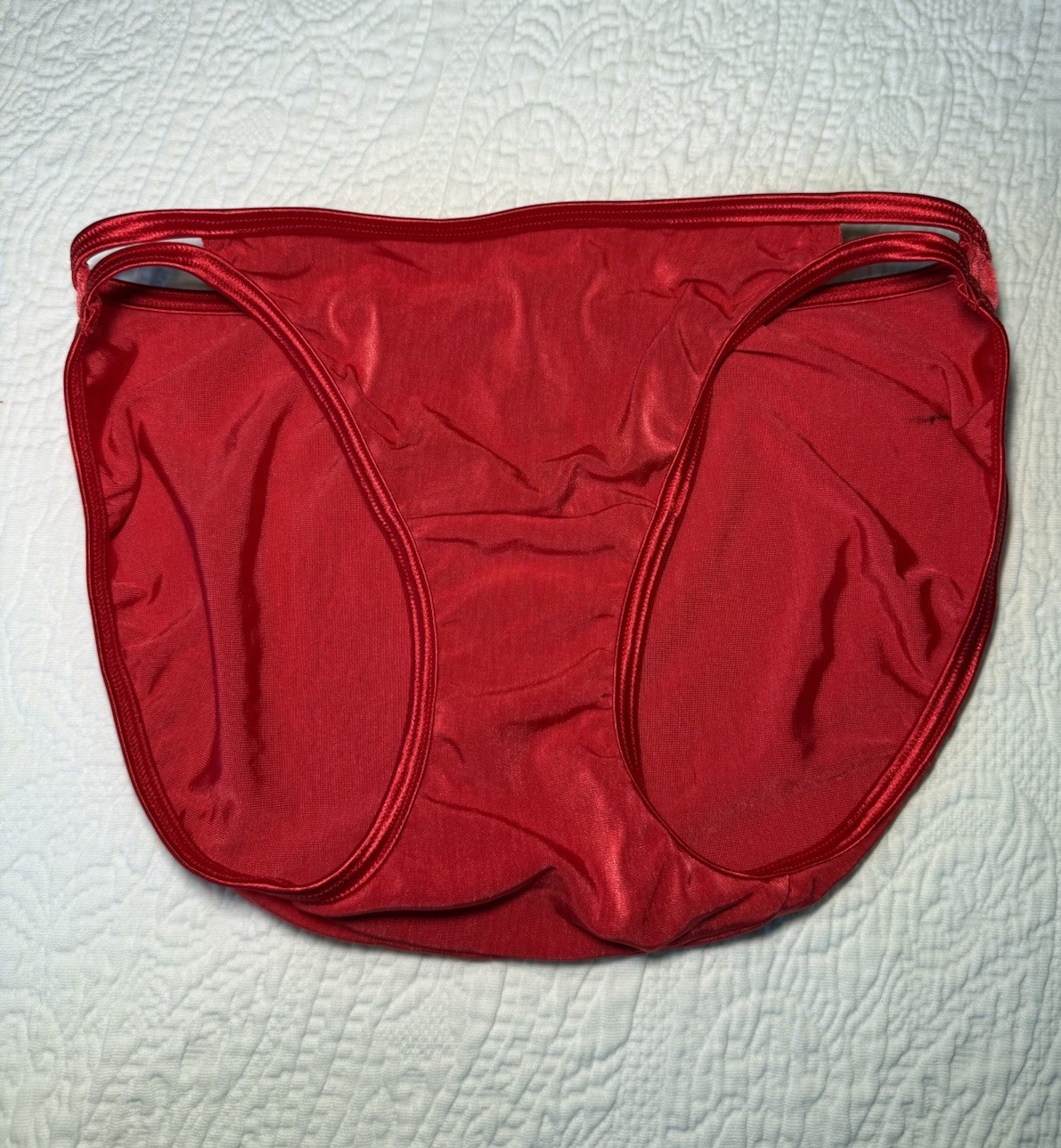 Vintage Vanity Fair Red Panties String Bikini Women’s Size 5