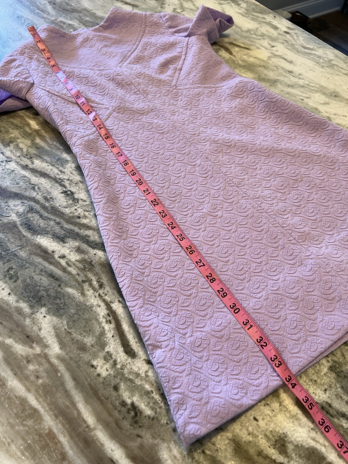 Vintage 1970s Handmade Dress Polyester Light Purple Swirl Pattern Casual