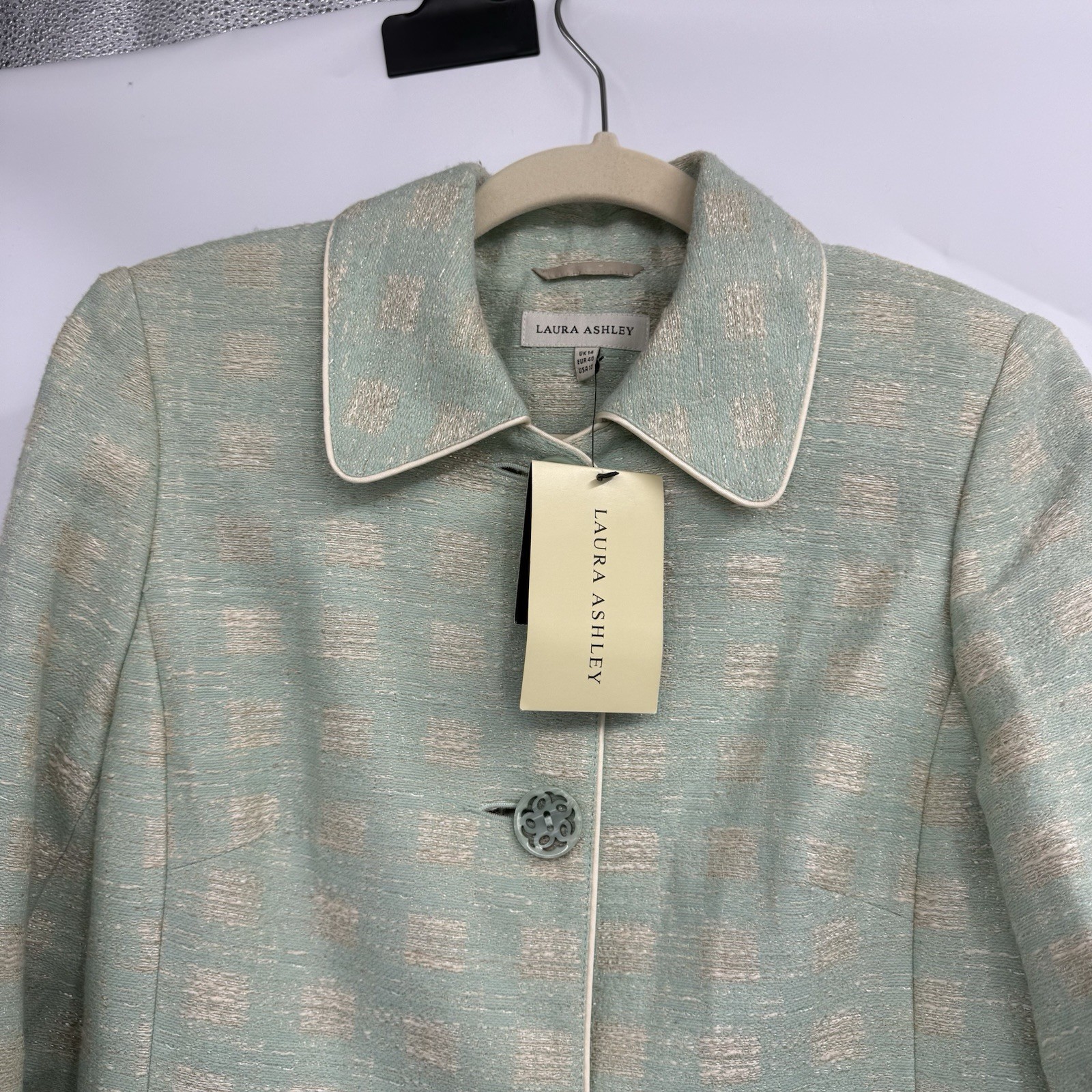 NWT’s Laura Ashley Vintage 60’s Style Woven Cotton Tailored Spring Jacket Sz 10