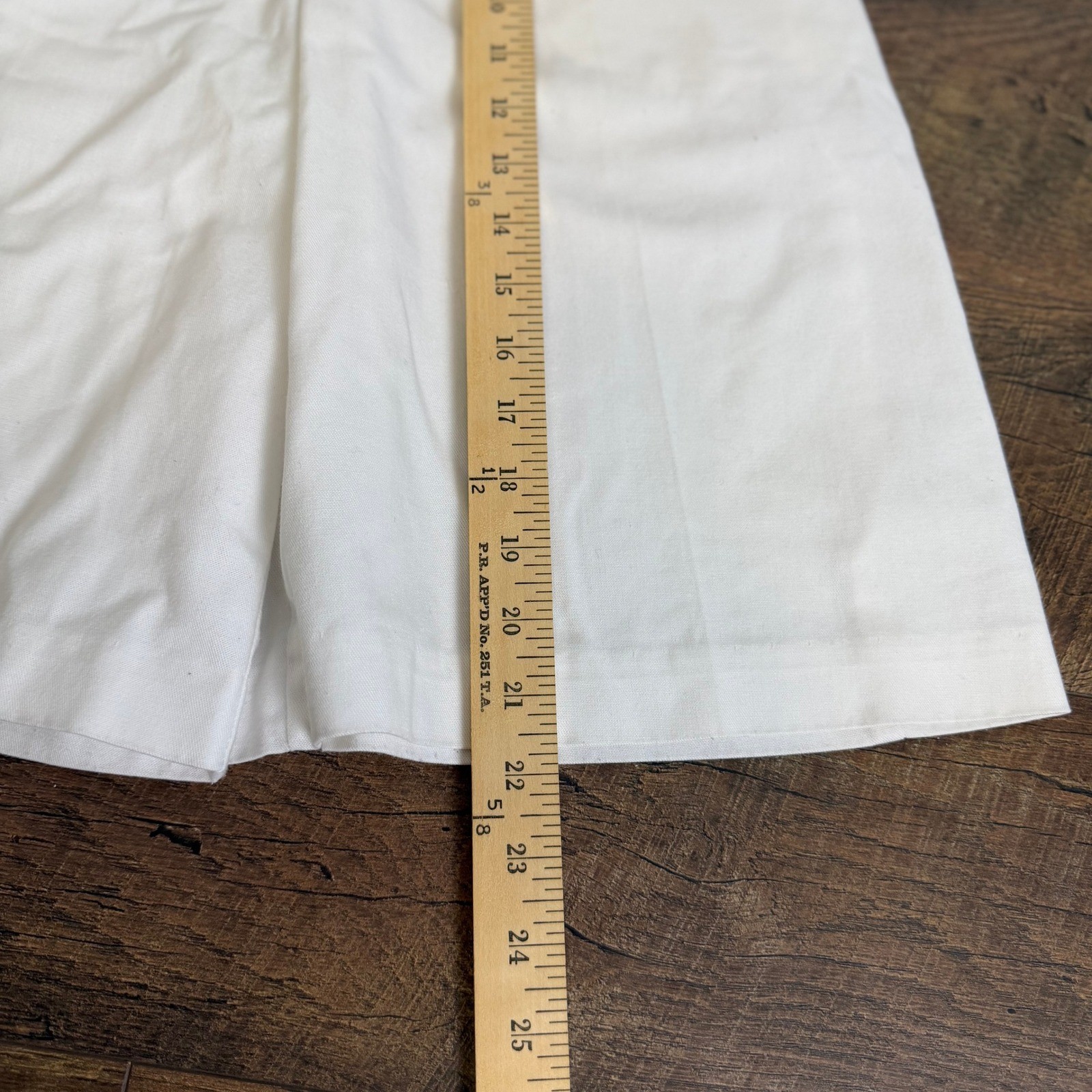 Vintage ILGWU Union Made White Cotton Culottes Wide Leg Shorts Skirt Small