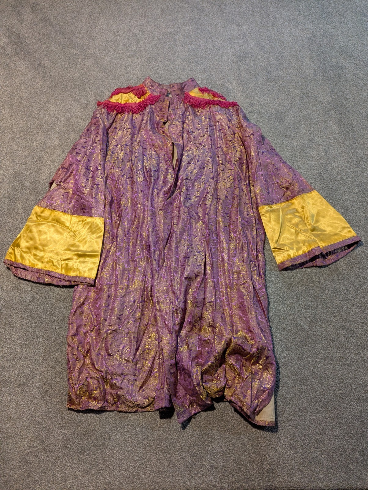 Antique Opera Coat Womens One Size Purple Metallic Early 1900s Brocade Robe