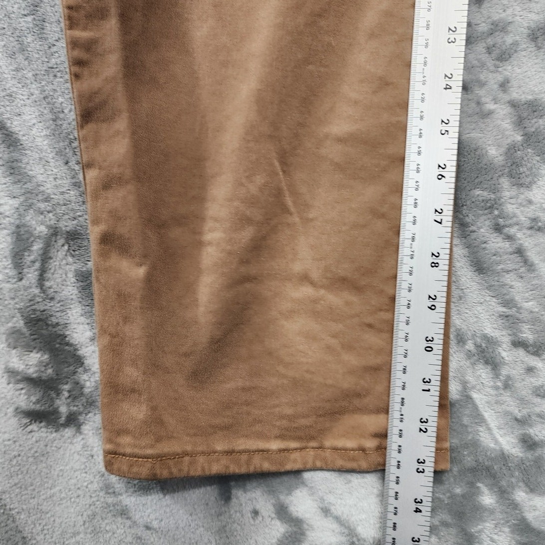 Vintage Riders Jeans Womens 16 L LONG Brown High Rise Straight Leg Stretch Denim