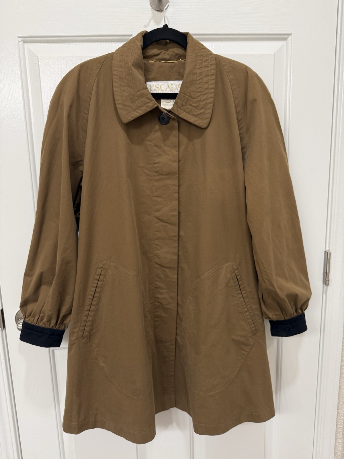 Vintage Escada by Margaretha Ley 100%Cotton Swing Trench Coat – Size 40 (M-L)