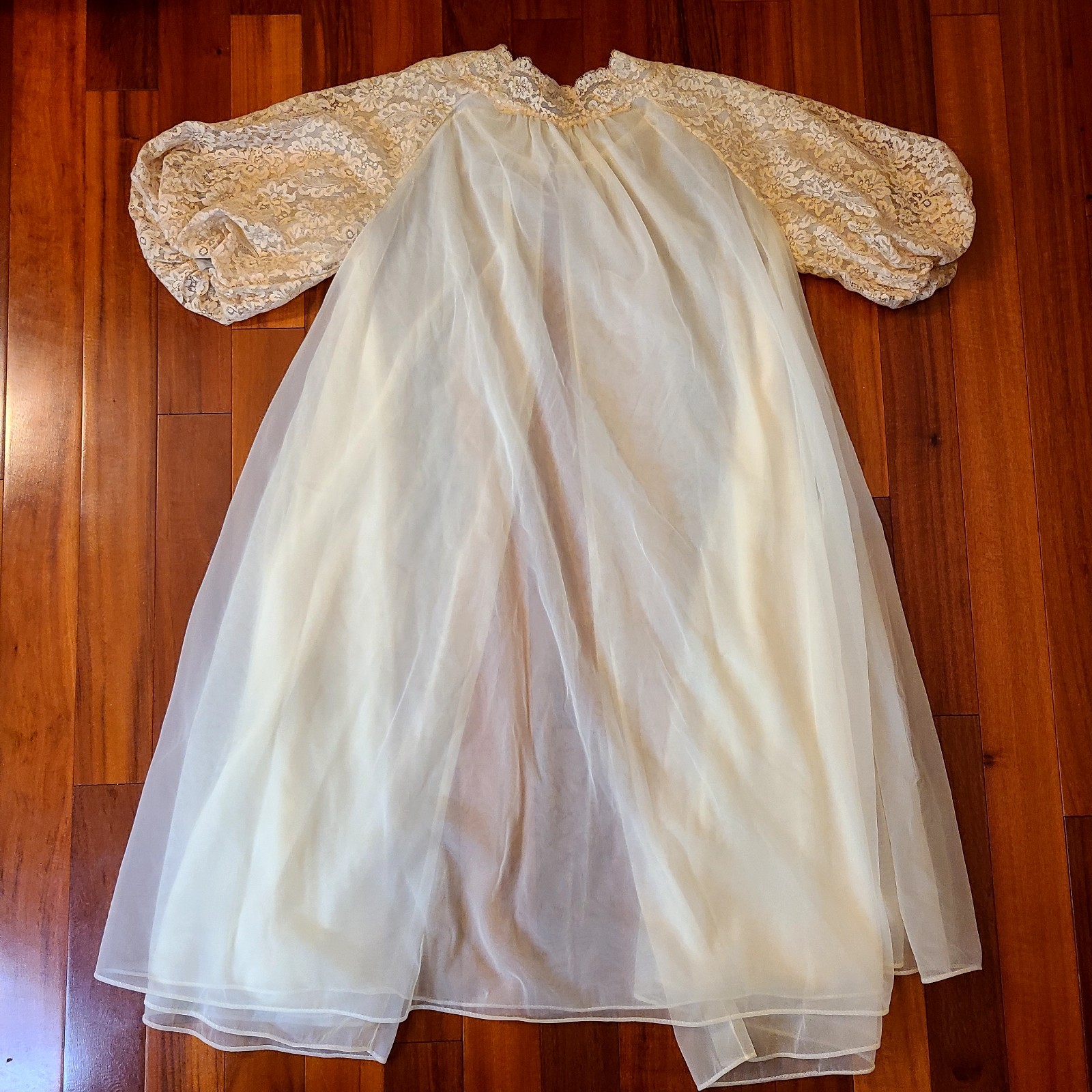Vintage Peignoir Lingerie Gown+Robe Bridal Boudoir Feminine Cottagecore Glamour