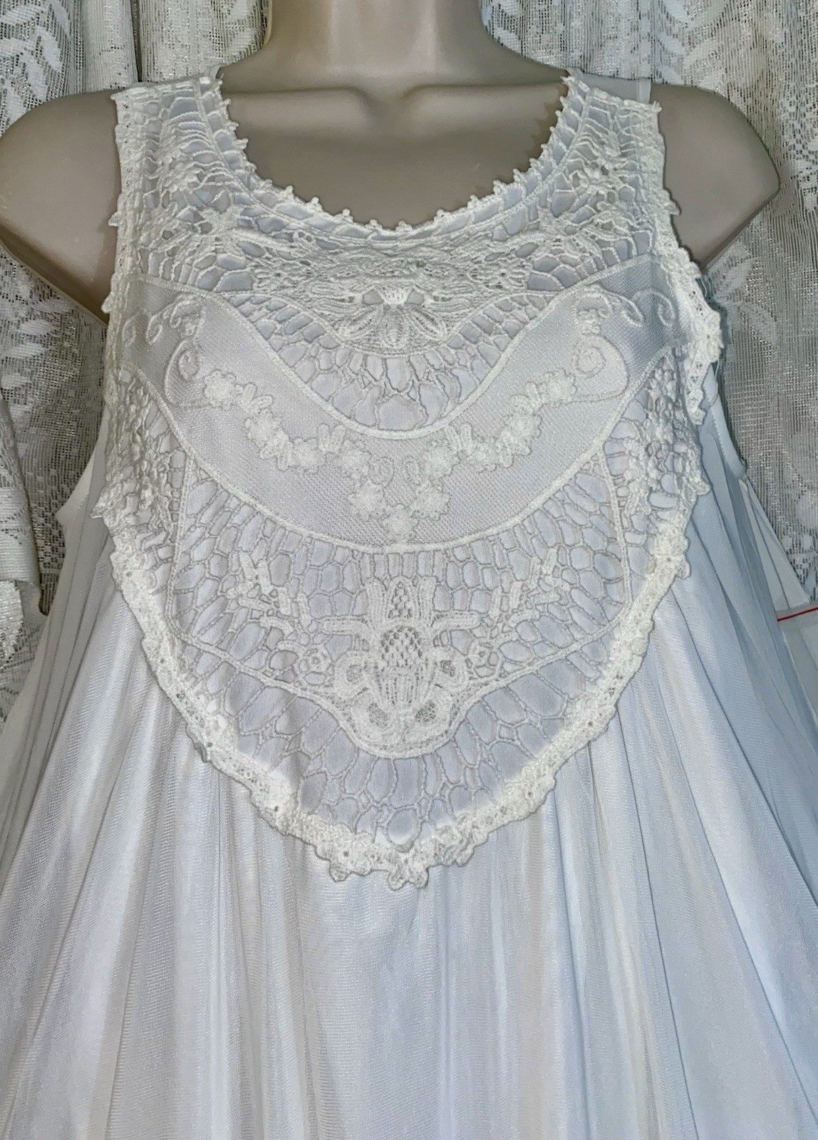 VTG Design NWT L FANCY Bridal BOHO Snow White Nightgown Negligee Nightie