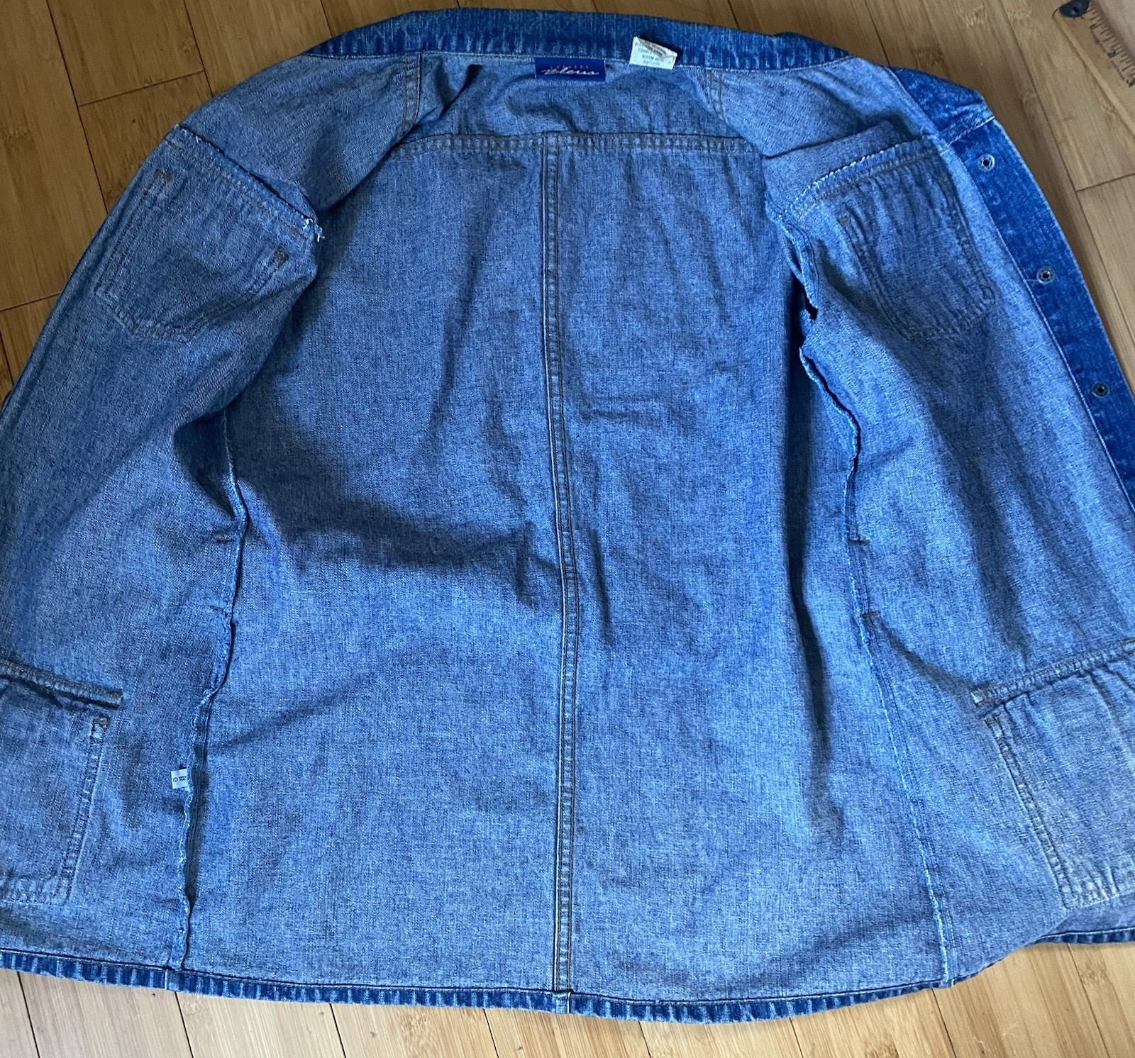 Express Bleus Belted Denim Jacket 100% Cotton Size S Y2K Utility Hong Kong VTG