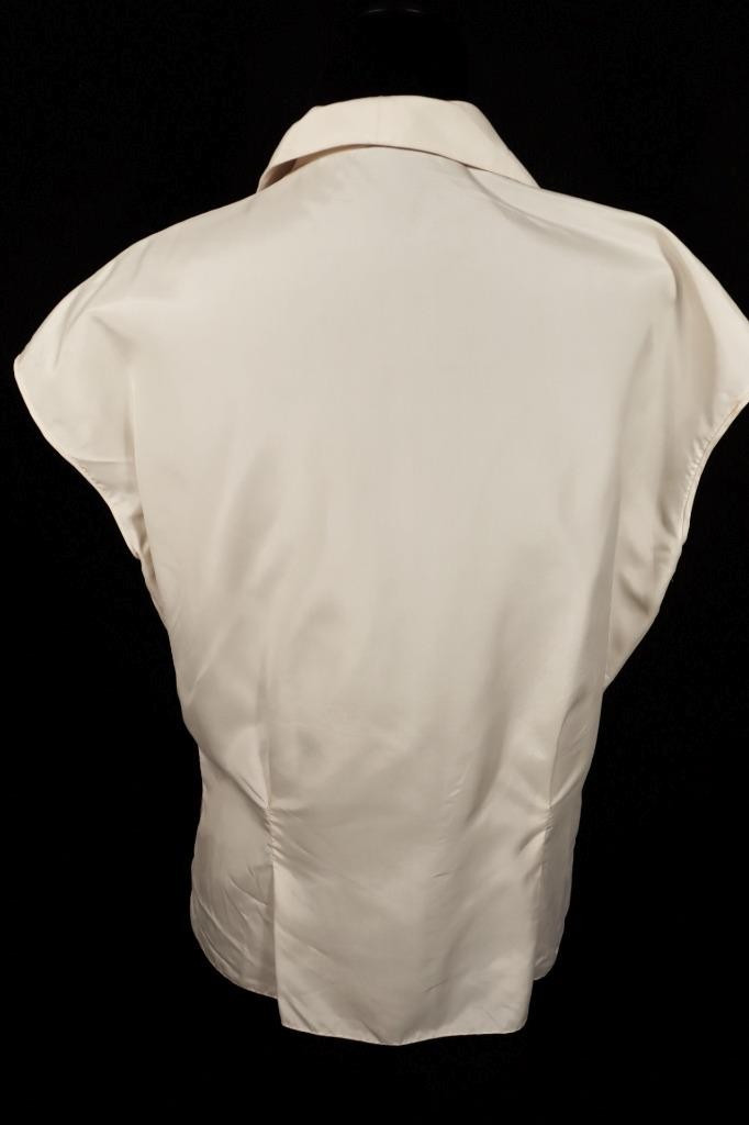 Vintage 1960’s French Beige Nylon Blouse Size Large Very Good Condition