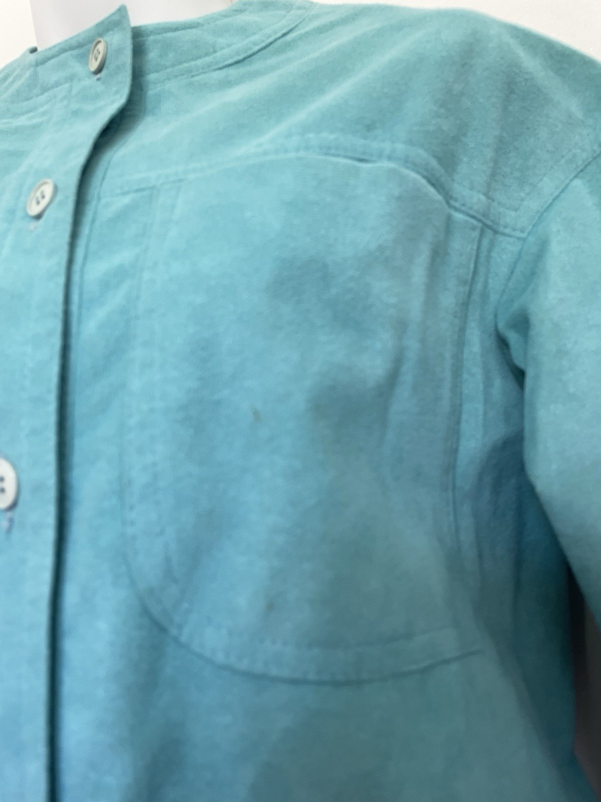 CHESTER WEINBERG For SAMUEL ROBERT VINTAGE 70’s Turquoise Faux Suede DRESS