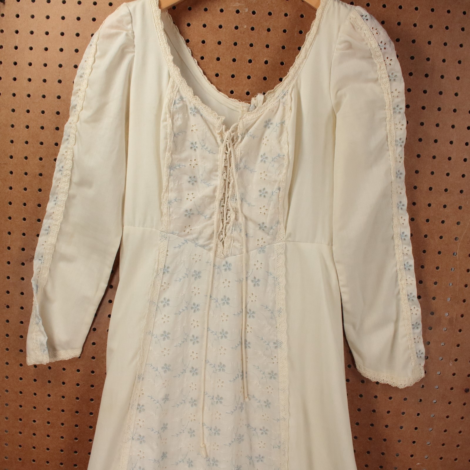 GUNNE SAX floral lace maxi dress SMALL vtg 70s peasant prairie cottagecore boho
