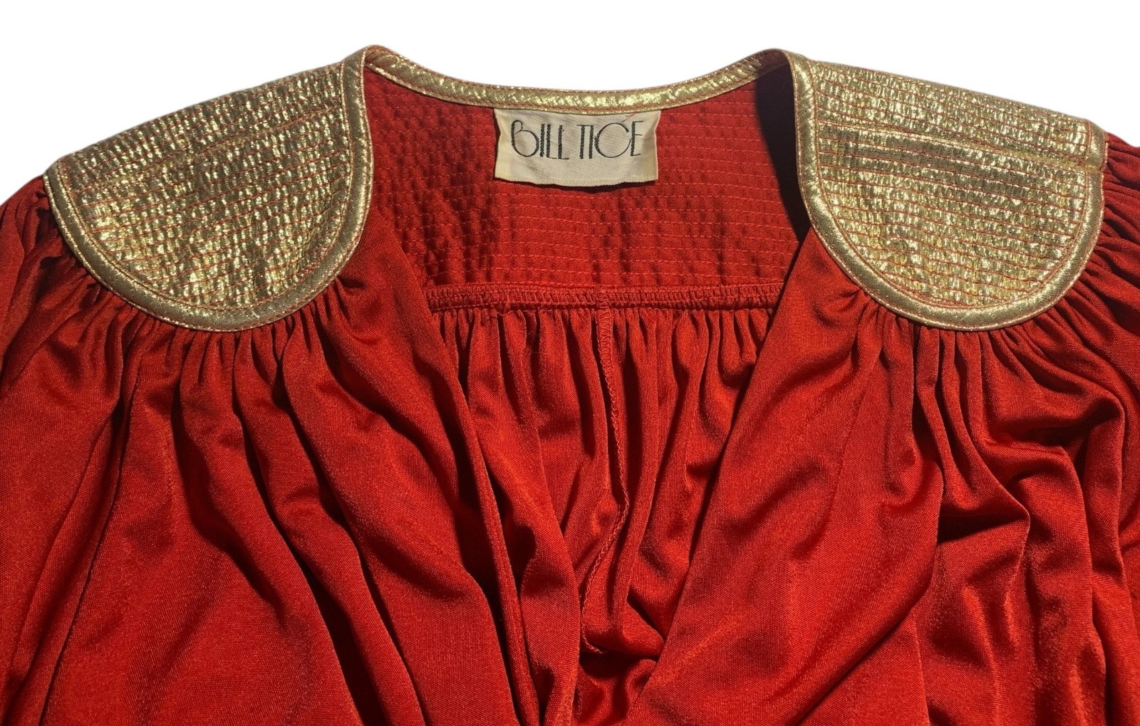 BILL TICE Vintage 70s/80s Women’s Glam Disco Era Lipstick Red Jersey Column M/L