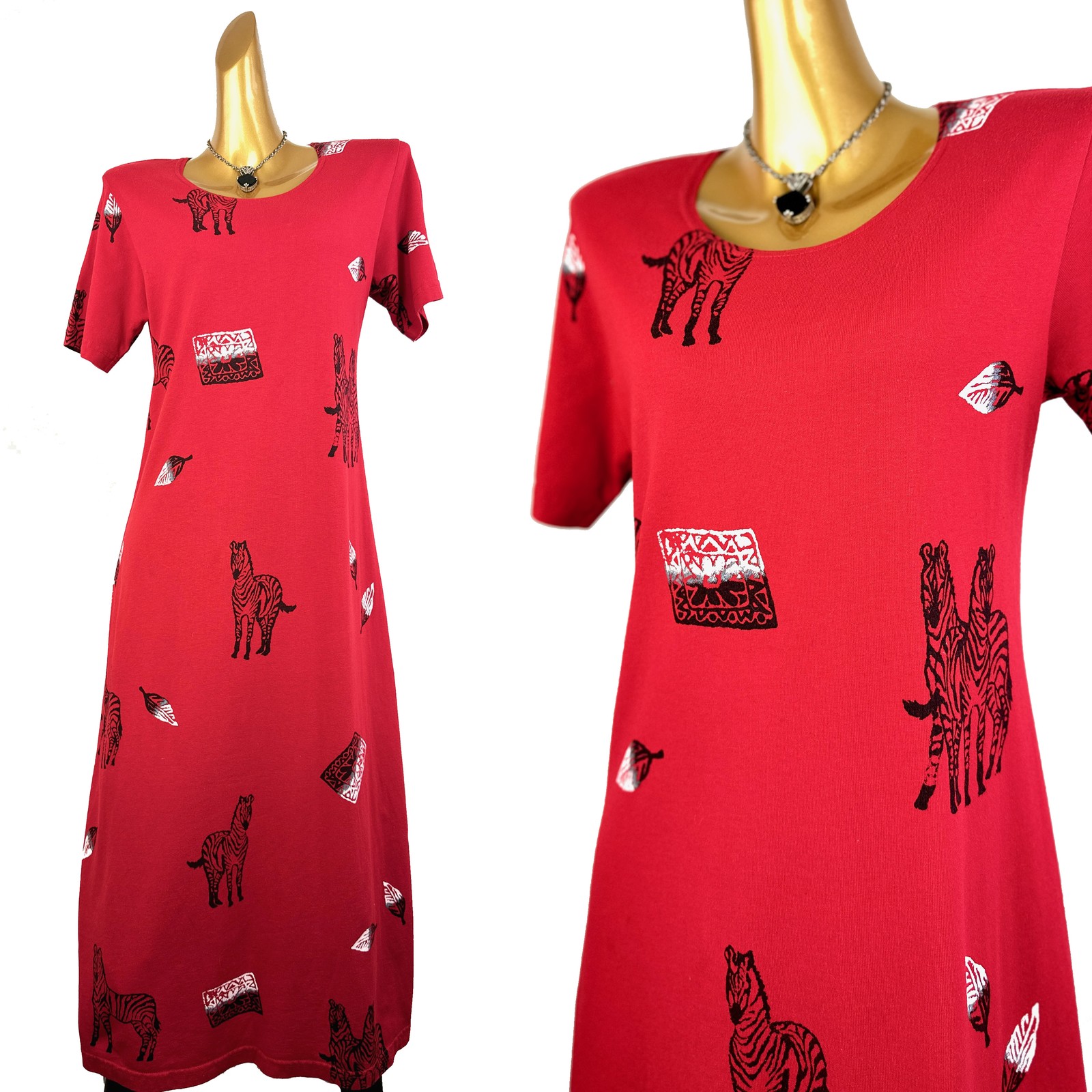 Vintage VTG 90s grunge dress animal print midi sundress