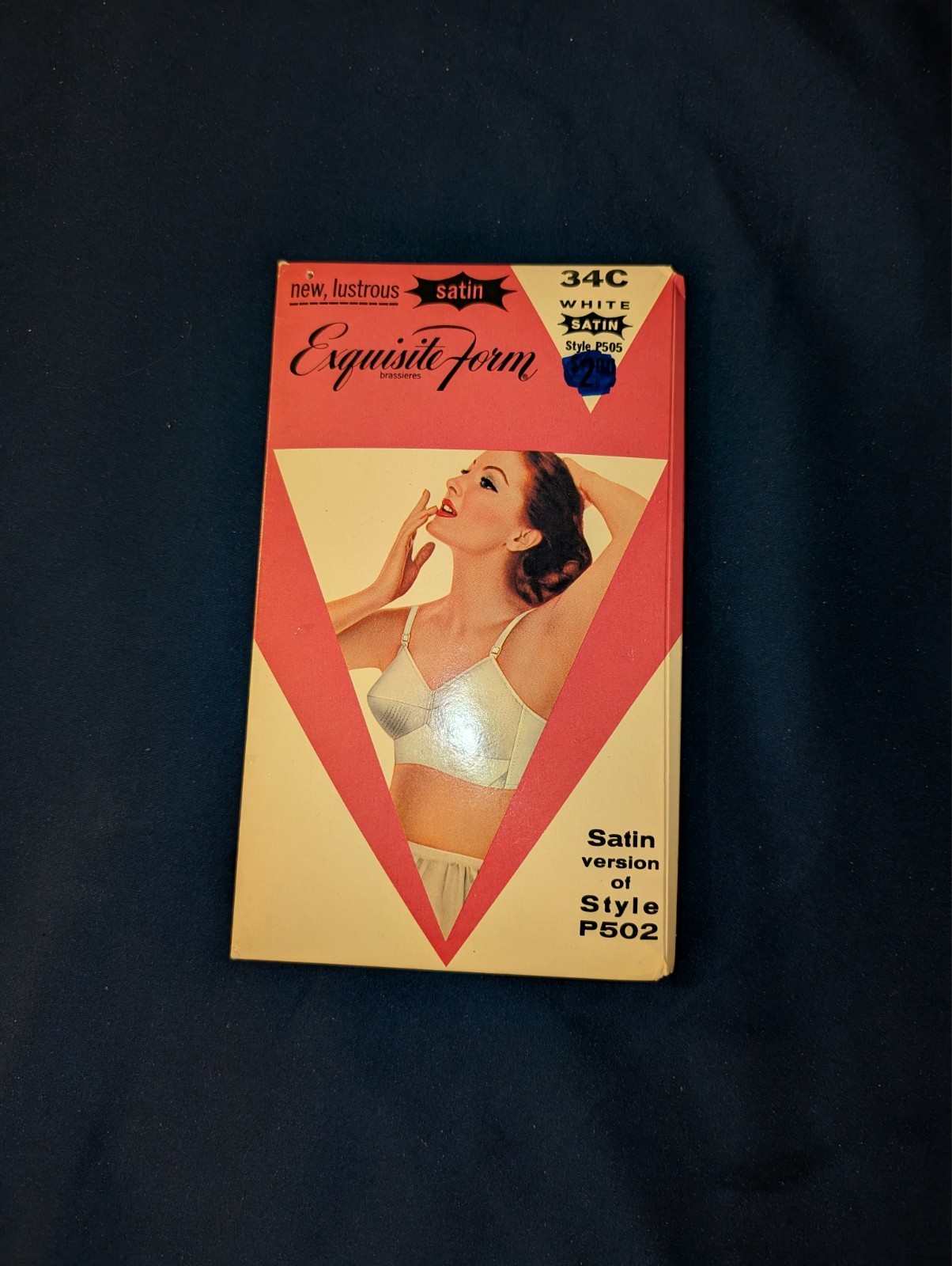 vintage 1950’s womens bra new in box exquisite form brand 34 c