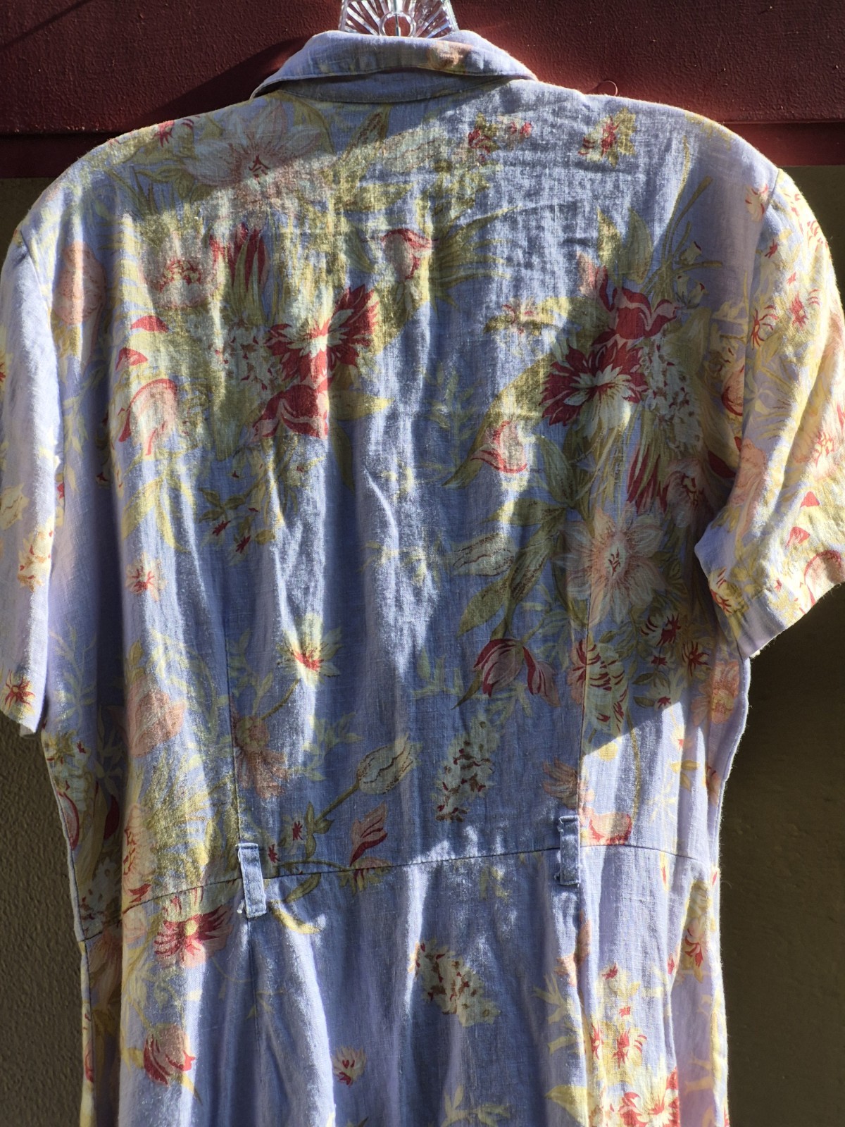 Vintage Carol Anderson Lilac Linen Floral Cottage Farmhouse Women’s Maxi Dress