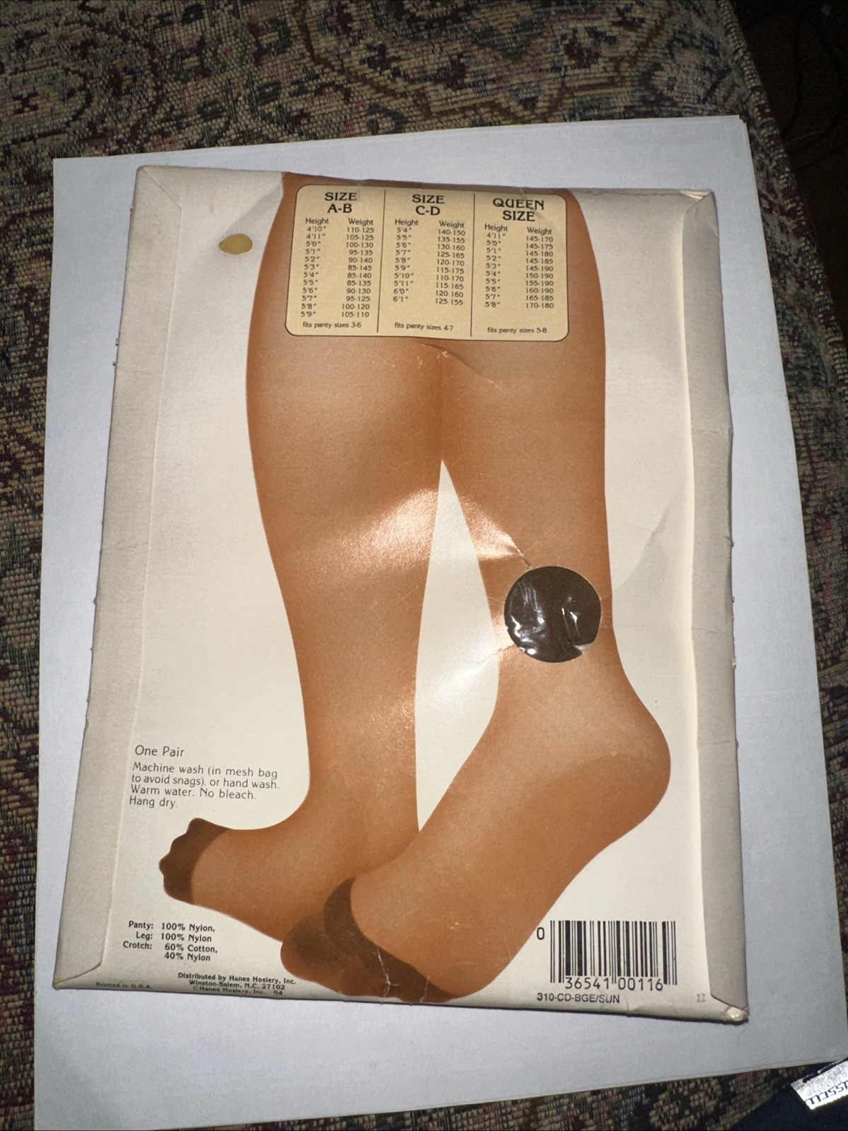 Underalls Suntan Brief Suntan Legs Style 310 Cotton Crotch Pantyhose 1978 Sz C/D