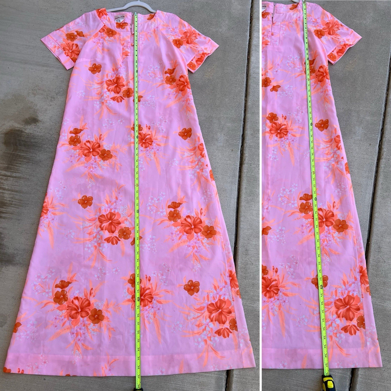 Vintage Carol & Mary Hawaii Darina Honolulu Hawaiian Maxi Dress Tiki Aloha