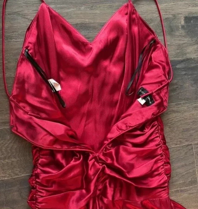 Vintage Jessica Mcclintock Charmeuse Gown, 2002 XS S Small Mermaid Red Silk Look