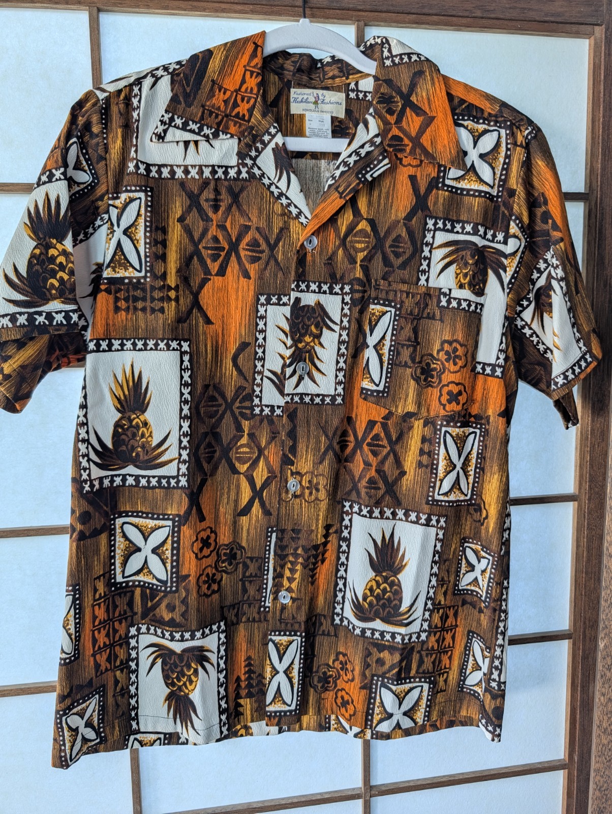 Vtg 60s Hukilau Fashions Honeymoon Set Bark Cloth Aloha Shirt M Muu Muu Dress 12