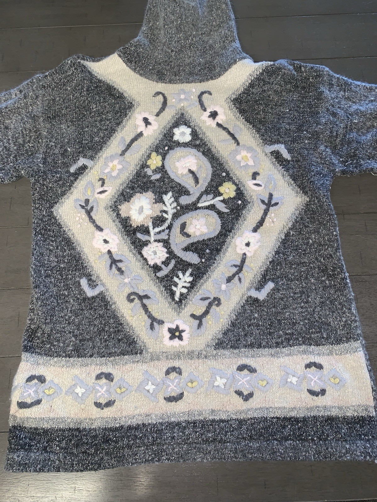 A3 VTG 90s LARGE 14-16 SEGUE SILK ANGORA HAIR BLEND TURTLENECK SWEATER GRAY