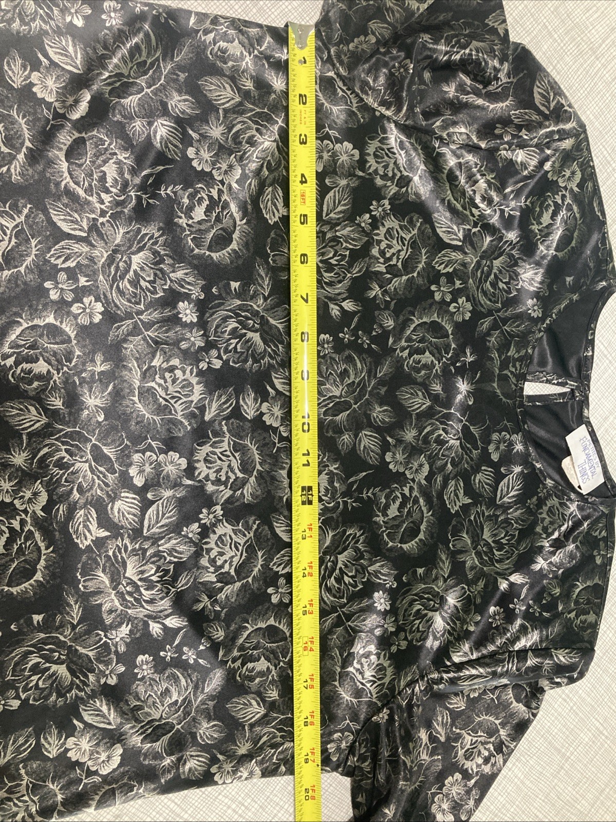 Vtg 80s 90s Petites by Fundamental Things Top Sz 4 Floral Union Made Poly EUC