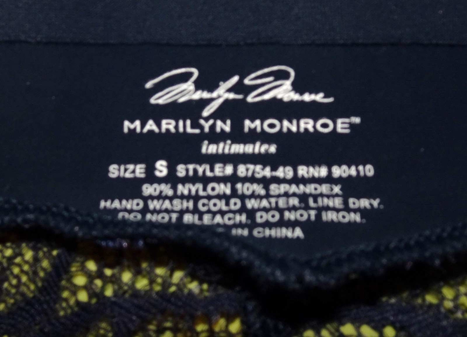Marilyn Monroe Black Hipster Panties with Sheer Lace Butt size S risque