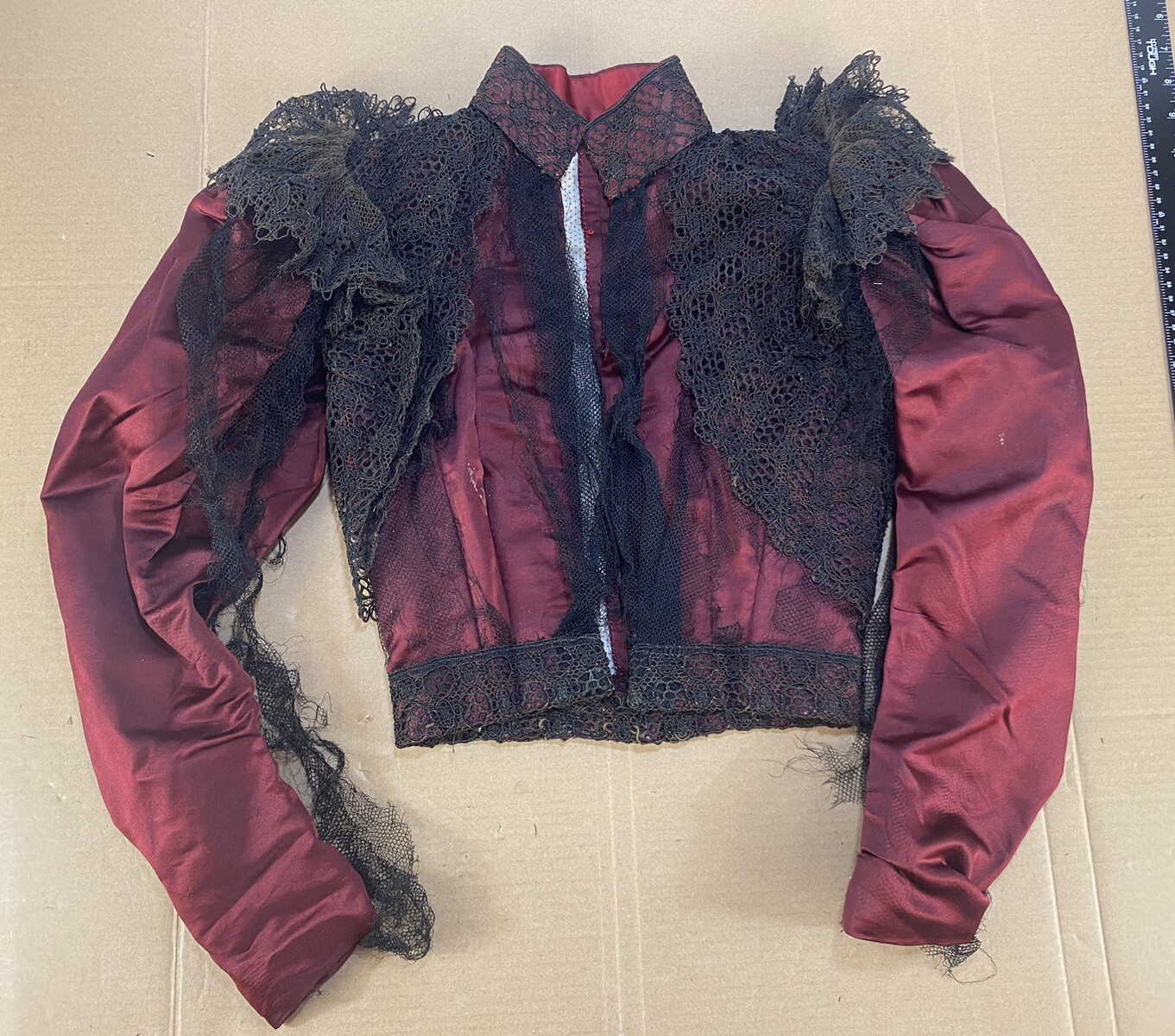 MILITARY INFLUENCED VICTORIAN 19TH C JACKET Dress Coat Formal PUFF SLEEVES Vtg