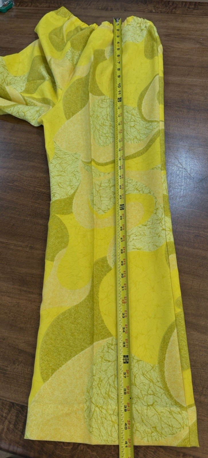 NWOT Vtg ANDRADE Honolulu POLYNESIAN CASUALS Hawaii Pajama Set 14 Yellow 60s