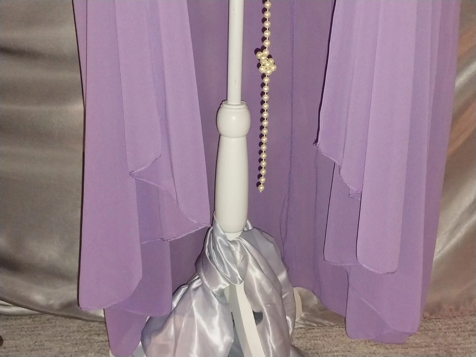 VTG SILKY SEMI SHEER TIERS PURPLE CHIFFON LONG TWIRLY ROBE DUSTER OSFM 52 54″
