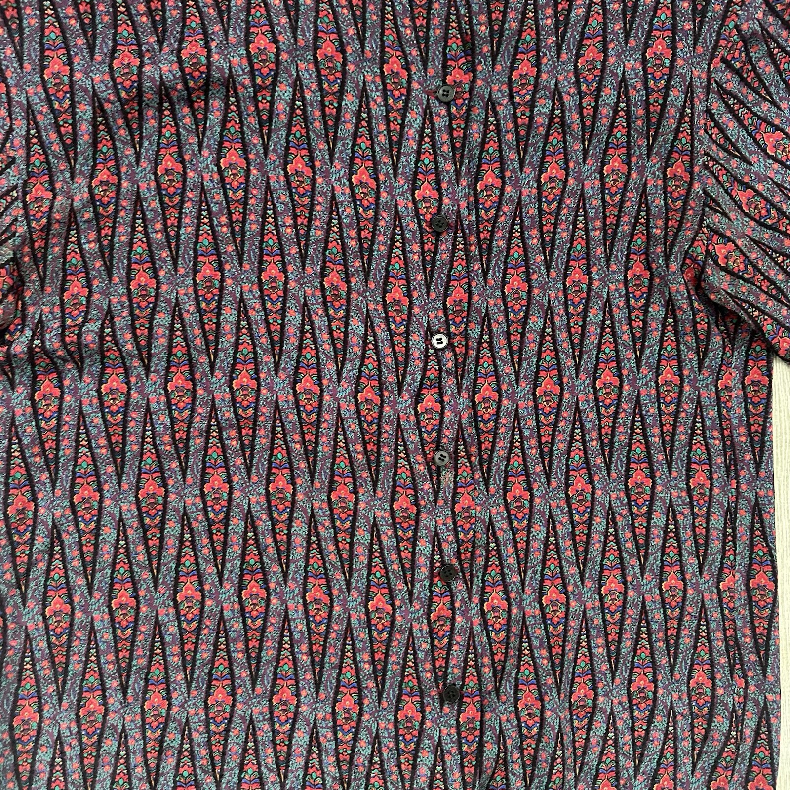 Vintage Emanuel Ungaro Paris Blouse Size 8 Floral 100% Silk Neiman Marcus Exclus