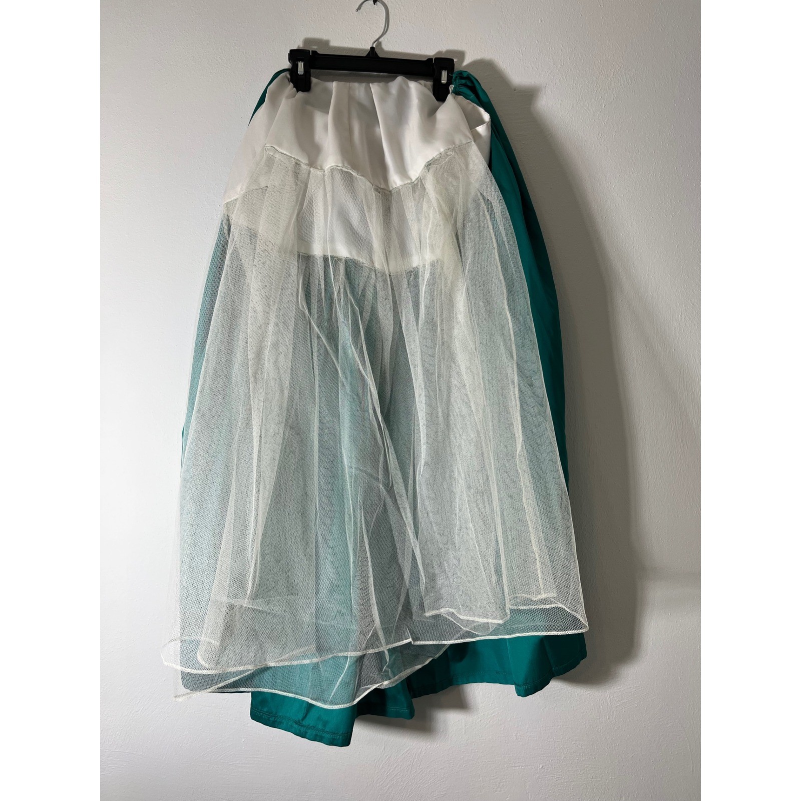 Alyce Designs Vintage Teal Strapless Ruched Satin Ballgown Prom Dress Size 6