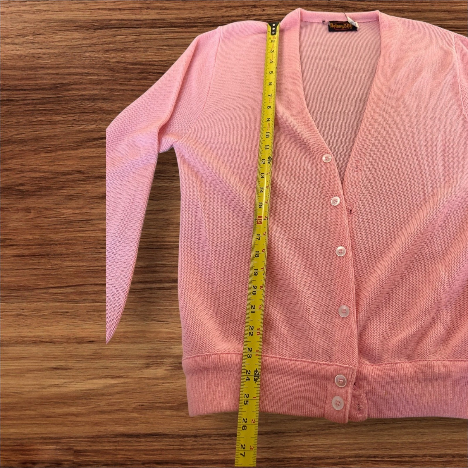 Vintage Botany 500 Pink Cardigan Sweater XL Long Sleeve Knit Made in USA
