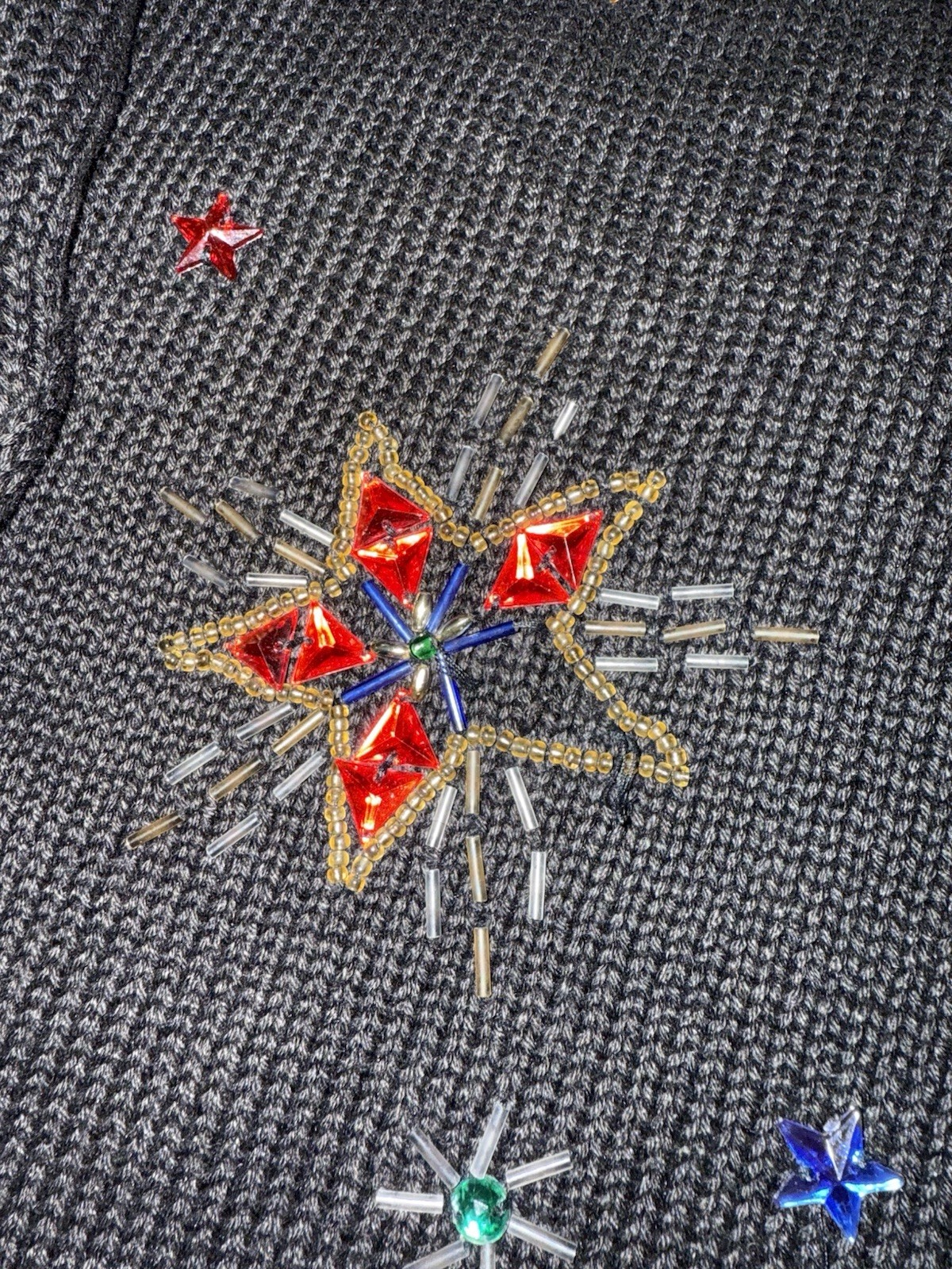 VTG Karen Scott II Evening Christmas Sweater Tunic Women’s 3XL New Years Beaded